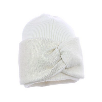 Czapka Rocco dzianinowa z opaską kolor kremowy Pupill