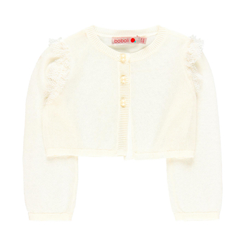 Rozpinany sweter dla dziewczynki kolor biały