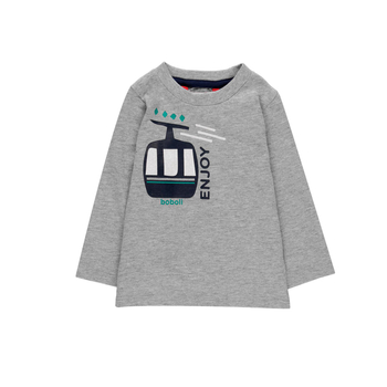 Bluzka z długim rękawem dla chłopca kolor szary Boboli