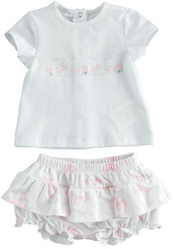 Komplet z bloomersami spodenkami z króliczkiem  iDO dla dziewczynki