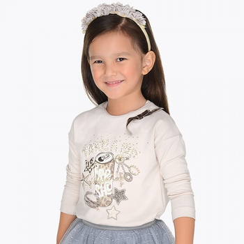 Bluzka z długim rękawem dla dziewczynki Mayoral kolor beżowy