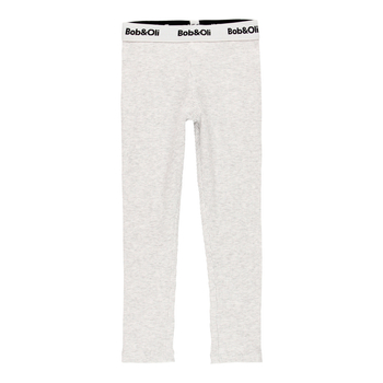 Leginsy z bawełny organicznej prążkowanej kolor jasny szary Boboli