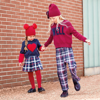 Spodnie z dzianiny dla dziewczynki kolor burgund iDO