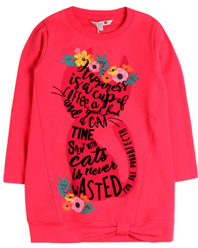 Sukienka stretch dla dziewczynki kolor jaskrawy róż