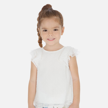 Bluzka bez rękawów dla dziewczynki Mayoral kolor biały