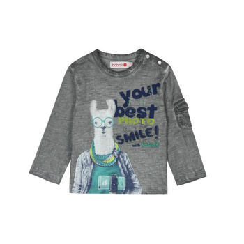 Bluzka z długim rękawem dla chłopca kolor szary Boboli