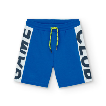 Szorty bermudy listwa z napisami kolor niebieski Boboli dla chłopca