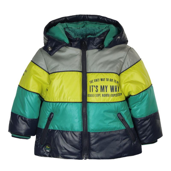 Kurtka zimowa z kapturem kolor turkusowy Boboli dla chłopca