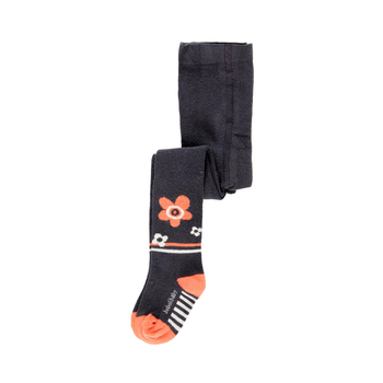 Rajstopy bawełniane kwiatki dla dziewczynki kolor antracytowy Boboli