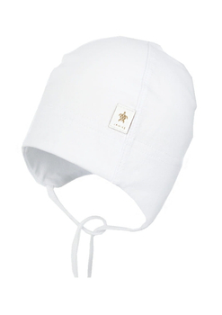 Czapka wiązana niemowlęca biała Jamiks