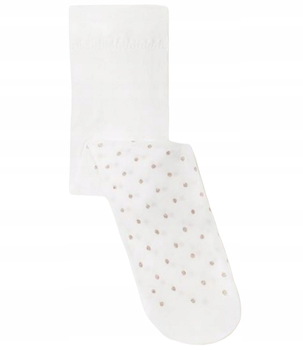 Rajstopy białe w złote groszki Mayoral