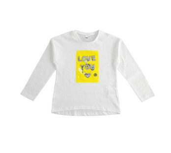 Bluzka z długim rękawem dla dziewczynki kolor Biały iDO