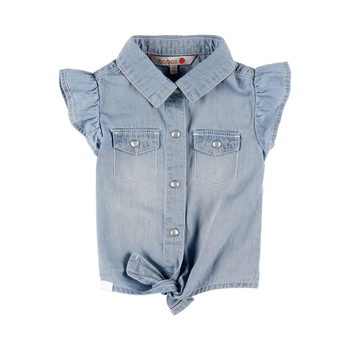 Bluzka denim dla dziewczynki kolor niebieski Boboli
