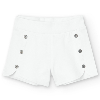 Szorty dresowe guziki kolor biały Boboli dla dziewczynki