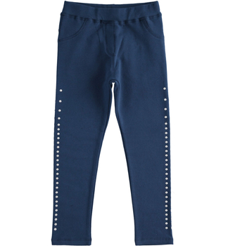 Spodnie ocieplane dla dziewczynki kolor Granatowy iDO