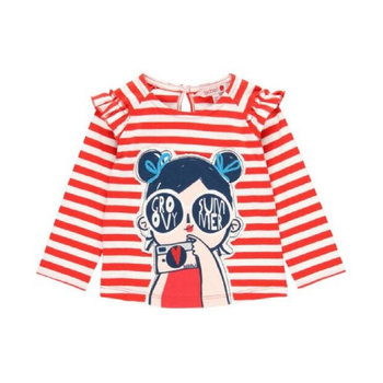 Bluzka Boboli z długim rękawem dla dziewczynki kolor w paski
