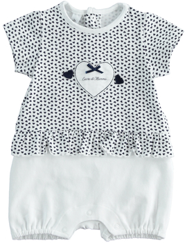 Rampers biało-granatowy w serduszka 74 cm