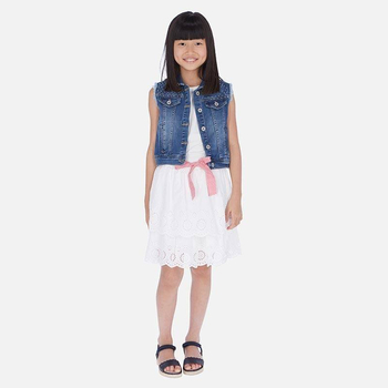 spódnica popelina z perforacj kolor biały