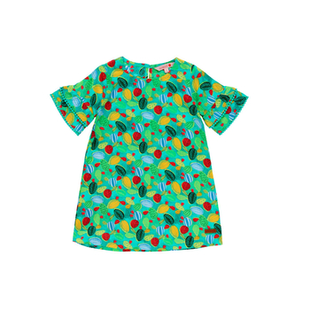 Sukienka z wiskozy dla dziewczynki kolor z nadrukiem