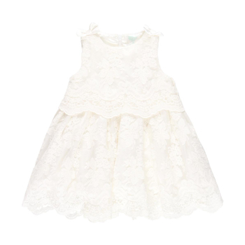 Sukienka hiszpańskie koronki Chrzest kolor śmietankowy Boboli dla dziewczynki