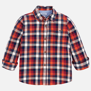 Koszula dla chłopca w kratę kolor pomarańczowy Mayoral