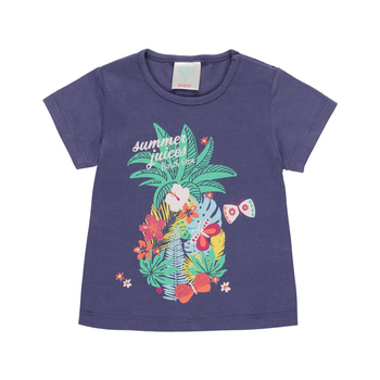 Bluzka z krótkim rękawem dla dziewczynki kolor fioletowy