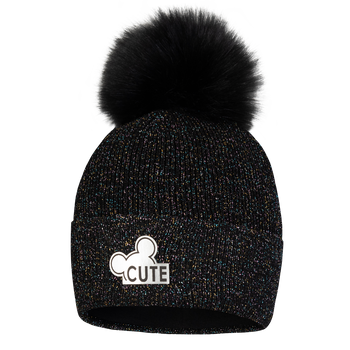Czapka zimowa Janet dla dziewczynki kolor czarny futrzany pompon Broel