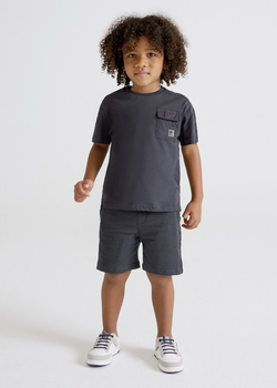 Komplet z dzianiny łączony kolor antracyt