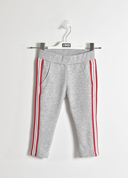 Spodnie z dzianiny dresowe długie lampas kolor szary iDO dla dziewczynki