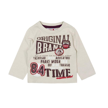 Bluzka z długim rękawem dla chłopca kolor beżowy Boboli