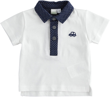 Bluzeczka polo z krótkim rękawem dla chłopca kolor biały