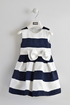 Sukienka elegancka bez rękawów za kolanko  kolor granatowo biały iDO dla dziewczynki