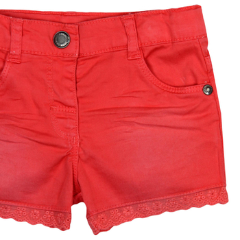 Szorty dla dziewczynki z koronką czerwone
