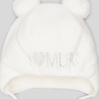 Czapka zimowa wiązana z pomponami Coco dla dziewczynki Broel biała