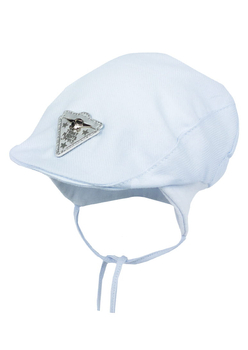 Niemowlęca czapka kaszkiet z daszkiem dla chłopca kolor biały - Jamiks