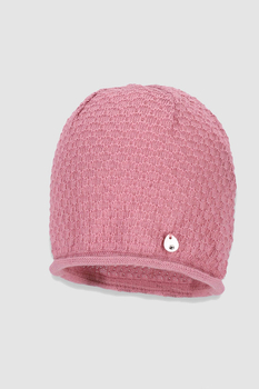 Czapka przejściowa Elena ażurowa bawełniana kolor brudny róż Broel dla dziewczynki