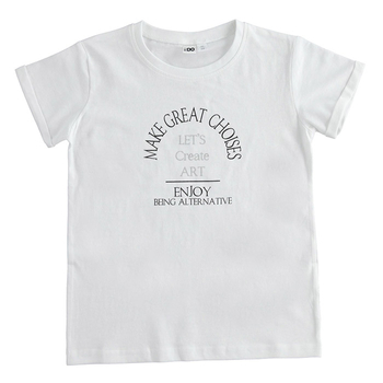 Bluzka z krótkim rękawem dla dziewczynki kolor biały iDO