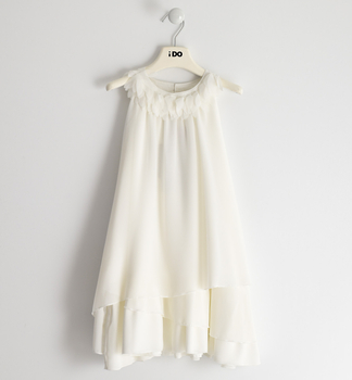 Sukienka bez rękawów dla dziewczynki kolor kremowy iDO 