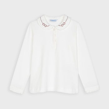 Bluzka z kołnierzykiem kremowa dzianinowa Mayoral