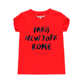 Bluzka dzianinowa ze streczem kolor czerwony