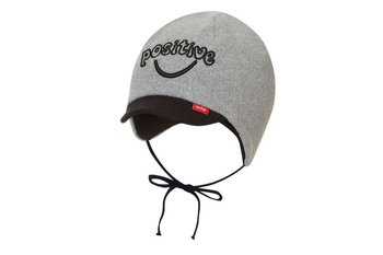Czapka wiązana z daszkiem dla chłopca Broel szara