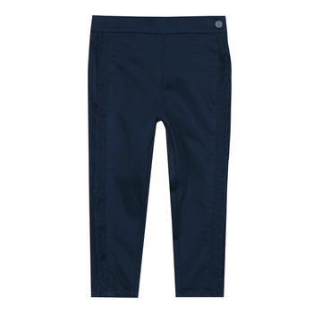 Eleganckie spodnie satynowe dla dziewczynki kolor granatowy Boboli