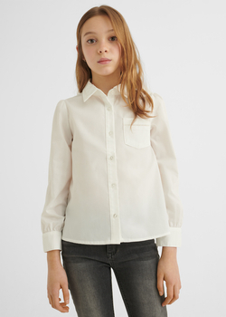 Koszula z kołnierzykiem dla dziewczynki Kremowy