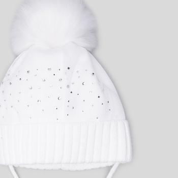 Czapka zimowa wiązana z Cleo dla dziewczynki Broel biała