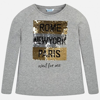 Bluzka z długim rękawem dla dziewczynki Mayoral 7070-72 szara