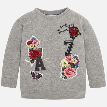 Bluza dla dziewczynki z naszywkami Mayoral