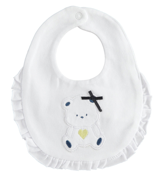 Śliniak dla dziewczynki kolor biało-granatowy uniwersalny