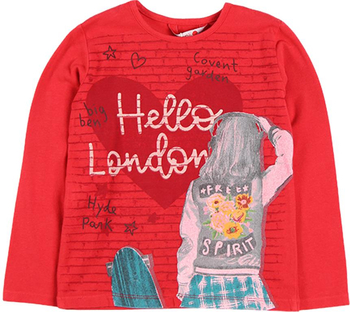 Bluzka z długim rękawem dla dziewczynki Boboli  kolor róż