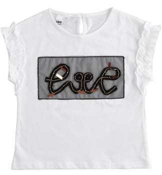 Bluzka z krótkim rękawem LOVE dla dziewczynki kolor biały iDO