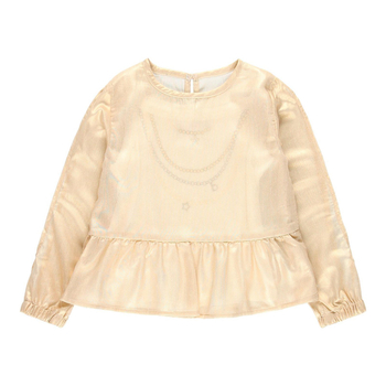 Fantazyjna bluzka dla dziewczynki kolor piaskowy